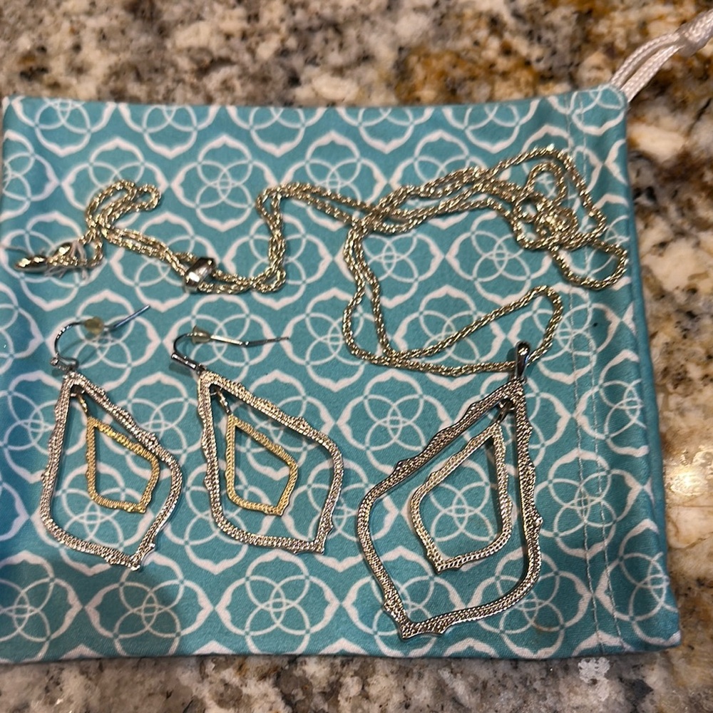Kendra Scott Silver and Gold Earrings